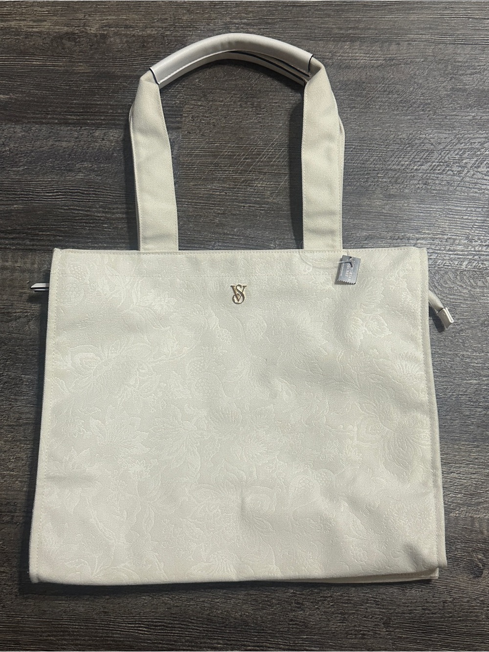 NWT Victoria's Secret Ivory Embossed Paisley Tote Bag